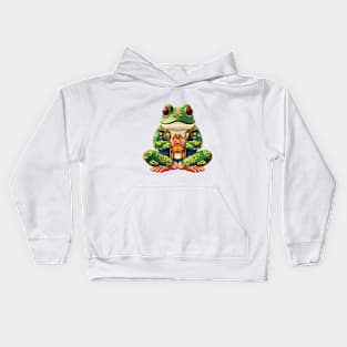 Meditation frog Kids Hoodie